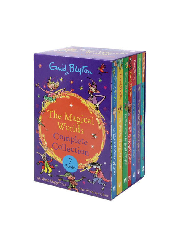 Photo of The Magical Worlds Complete Collection 7 Books Box Set by Enid Blyton on a White Background