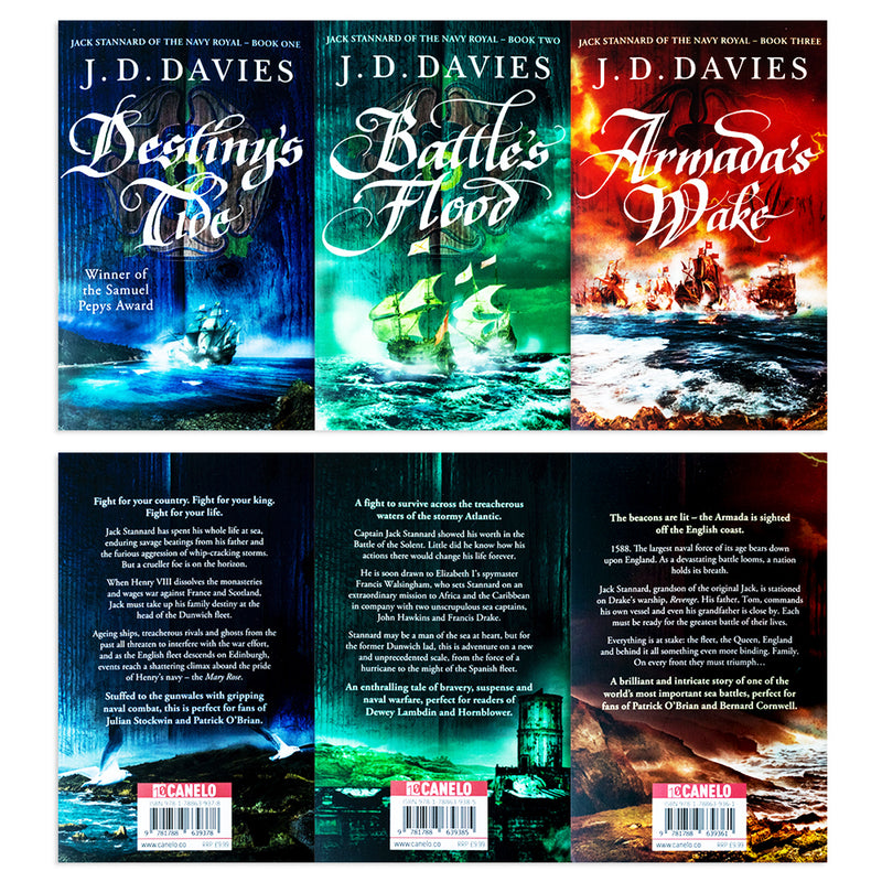 J D Davies Jack Stannard of the Navy Royal Series Collection 3 Books Set (Destiny's Tide, Battle's Flood, Armada's Wake)