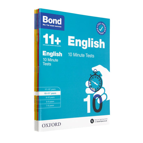 Bond 11+ Maths, English & More 4 paperback Book Set – Ages 10-11 | Practice & 10-Minute Tests for School Curriculum & Exam Success | Oxford Education