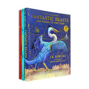 J.K. Rowling Illustrated Edition Collection 3 Books Set Hardback (Fantastic Beasts and Where to Find Them, Quidditch Through the Ages, The Tales of Beedle the Bard)