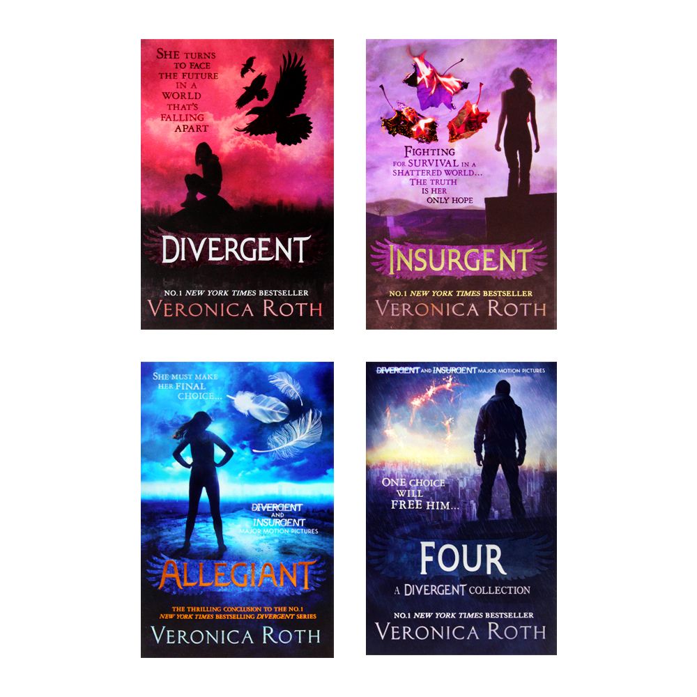 Divergent Series 4-Book Box Set by Veronica Roth |Includes Divergent, Insurgent, Allegiant & Four |YA Dystopian Fiction, Action, Adventure.