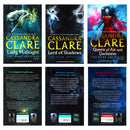 Photo of Dark Artifices Series 3 Book Set Covers and Blurbs by Cassandra Clare on a White Background