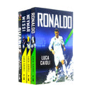 Football Icons 4 Book Set Collection (Messi, Ronaldo, Neymar, Suarez) by Luca Caioli