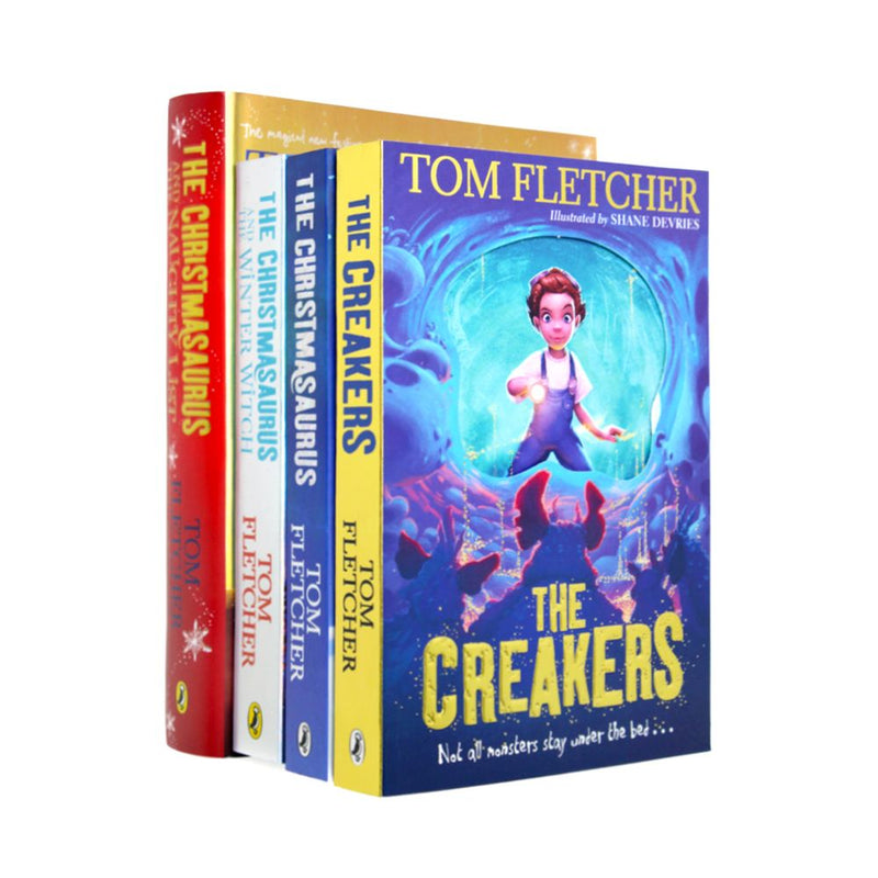 Tom Fletcher Collection 4 Books Set (The Christmasaurus, The Christmasaurus and the Winter Witch, The Creakers, The Christmasaurus and the Naughty List)