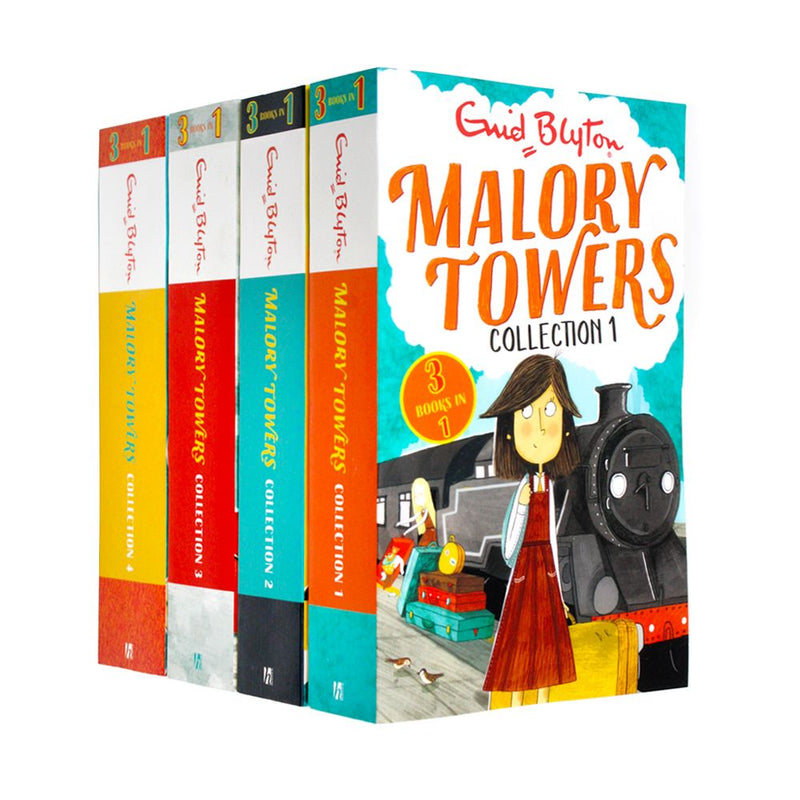 Enid Blyton Malory Towers 4 Books Set 12 Story Collection, First Term, Second Form, Third Year, Upper Fourth and more