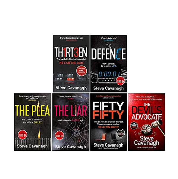 Eddie Flynn Series 6 Books Collection Set By Steve Cavanagh (Thirteen, The Defence, The Plea, The Liar, Fifty-Fifty, The Devil's Advocate)