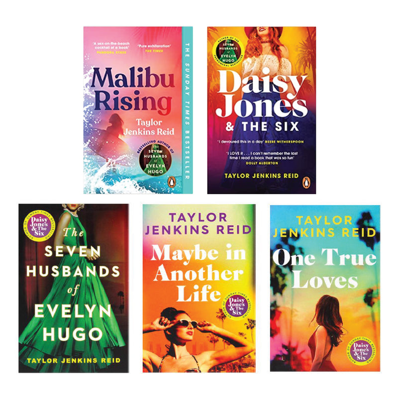 Taylor Jenkins Reid 5 Books Collection Set (Daisy Jones & The Six, Seven Husbands of Evelyn Hugo, Maybe in Another Life, Malibu Rising & More!)