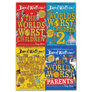 David Walliams Worlds Worst Children 4 Book Set Collection (Worst Parents, Worst Children)