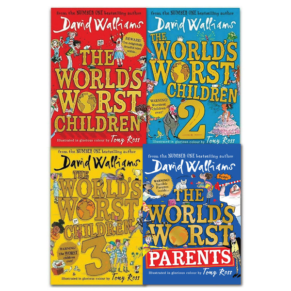 David Walliams World’s Worst Children 4 Book Set Collection (Worst Parents, Worst Children)