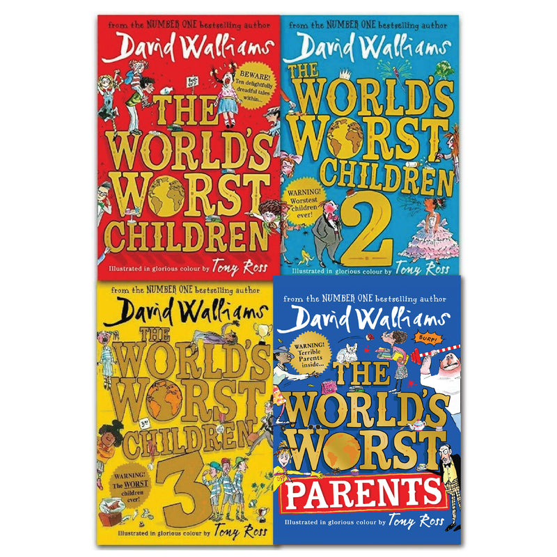 David Walliams World’s Worst Children 4 Book Set Collection (Worst Parents, Worst Children)