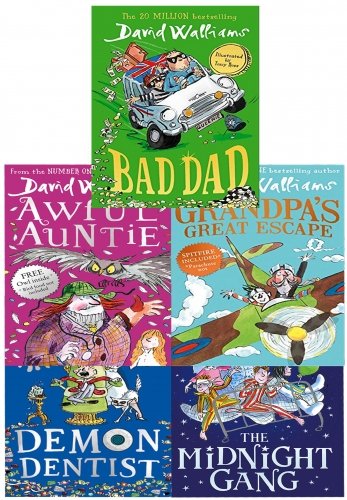 David Walliams 5 Books Set Collection Series 2 (Midnight Gang, Bad Dad, Grandpas Great Escape, Awful Auntie, Demon Dentist)