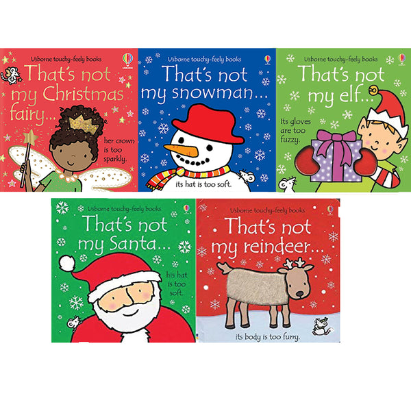 Usborne Thats Not My Christmas Series 5 Books Collection Set (Touchy-Feely Board Books) by Fiona Watt Inc That's Not My Christmas Fairy, Snowman, Elf, Santa & Reindeer