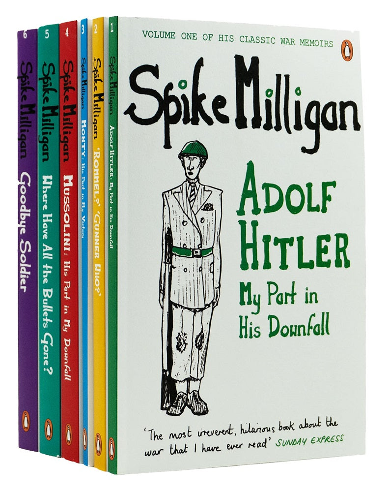 Milligan Memoirs Series by Spike Milligan 6 Books Collection Set (Adolf Hitler, 'Rommel?' 'Gunner Who?', Monty, Mussolini, Where Have All the Bullets Gone? & Goodbye Soldier)