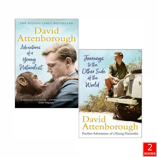 David Attenborough 2 Books Set Collection, Adventures Of A Young Naturalist, Journeys To The Other Side Of The World