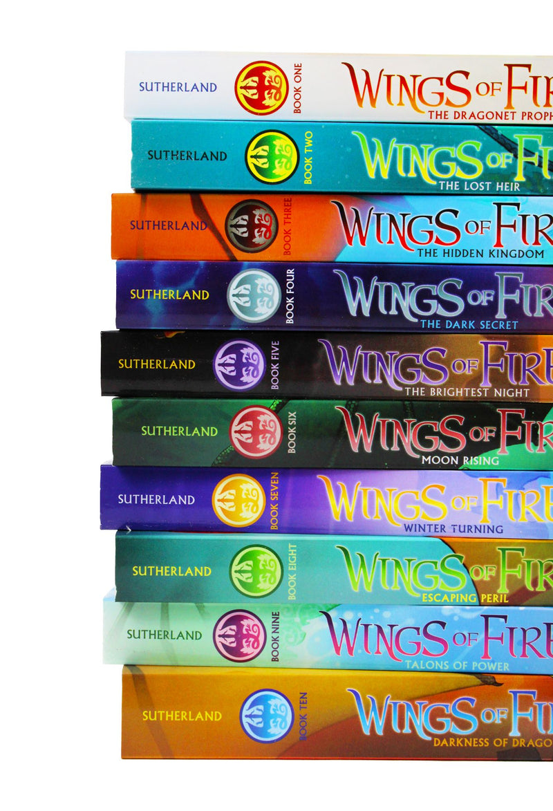 Wings of Fire Series 1-10 Books Collection Set (The Brightest Night, The Dark Secret, The Hidden Kingdom, The Lost Hair, The Dragonet Prophecy & More)