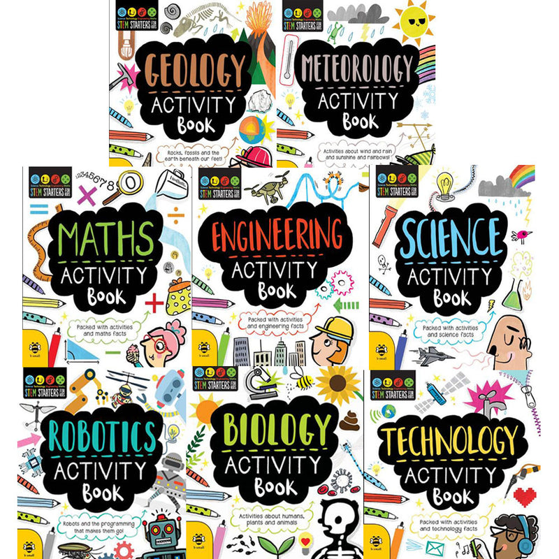 Stem Educational Activity 8 books set, Stem Starters For Kids,  Maths, Engineering, Meteorology,...
