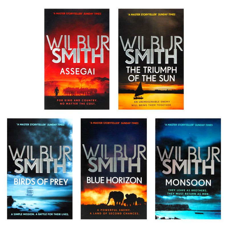 Photo of The Courtney Series 5 Book Set Covers by Wilbur Smith on a White Background