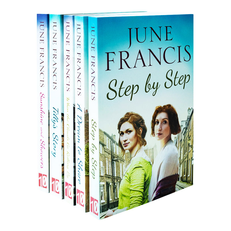 The Victoria Crescent Sagas 1-5 Books Collection Set By June Francis (Step by Step, A Dream to Share, When the Clouds Go Rolling By, Tilly's Story, Sunshine and Showers)