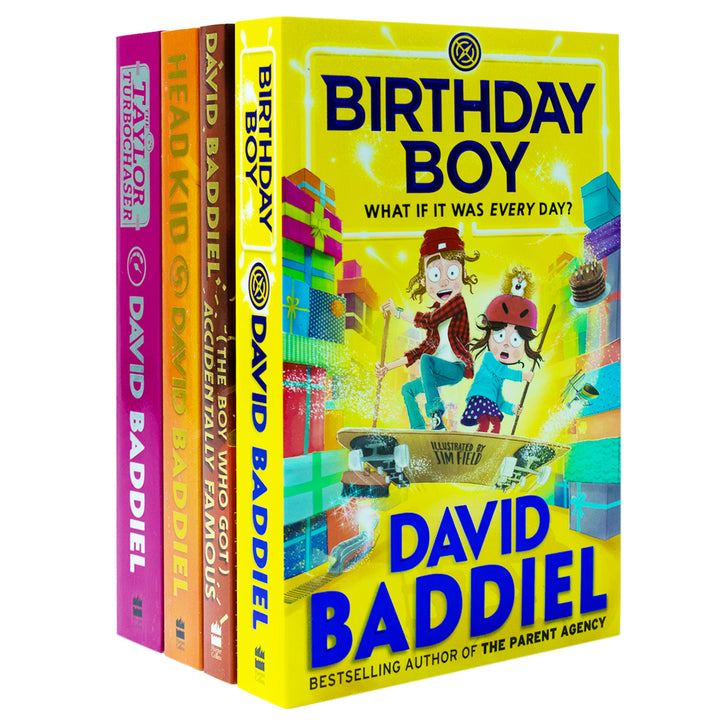 David Baddiel 4-Book Collection Set | Birthday Boy, Taylor Turbochaser, Accidentally Famous, Head Kid | Fun Kids Fiction, Humor & Adventure Stories