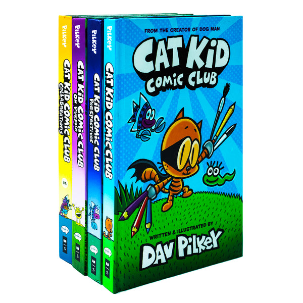 Cat Kid Comic Club Series Collection 4 Books Set By Dav Pilkey (Cat Ki –  Lowplex