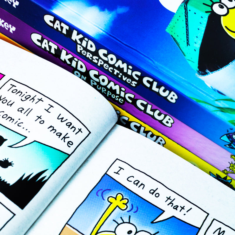 Cat Kid Comic Club Series Collection 4 Books Set By Dav Pilkey (Cat Ki –  Lowplex