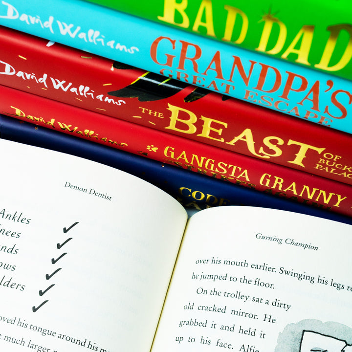 David Walliams 6 Books Set Collection (Bad Dad, Demon Dentist, Grandpa's Great Escape, The Beast, Gangsta Granny, Code Name Bananas)