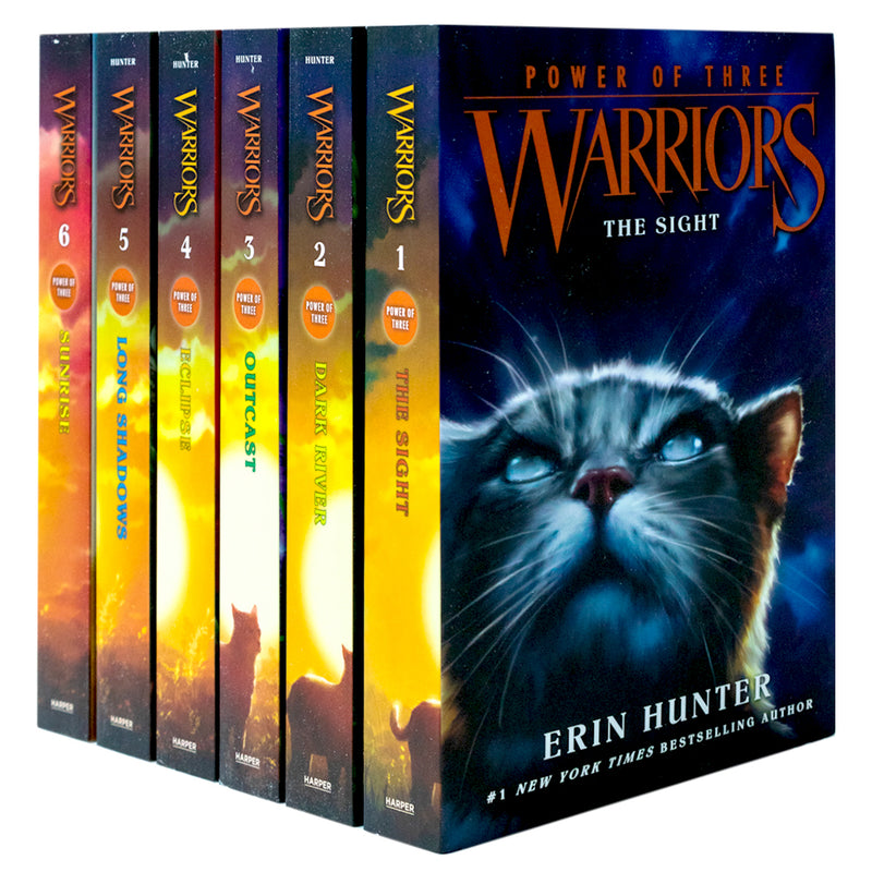 Warriors Cat Power of Three Book 1-6 Series 3 Books Collection Set By
