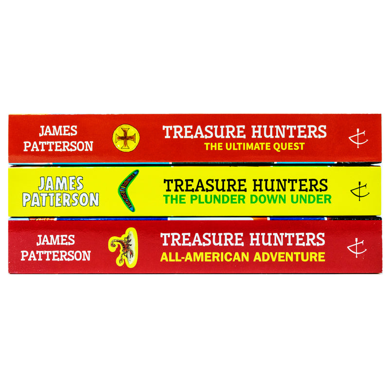 Treasure Hunters 3 Book Set By James Patterson (Ultimate Quest, Plunder Down Under, All American Adventure )