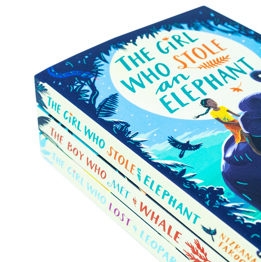 Nizrana Farook 3 Book Adventure Collection Set – The Girl Who Stole an Elephant, The Boy Who Met a Whale & More | Kids’ Fiction, Animals & Fun Tales