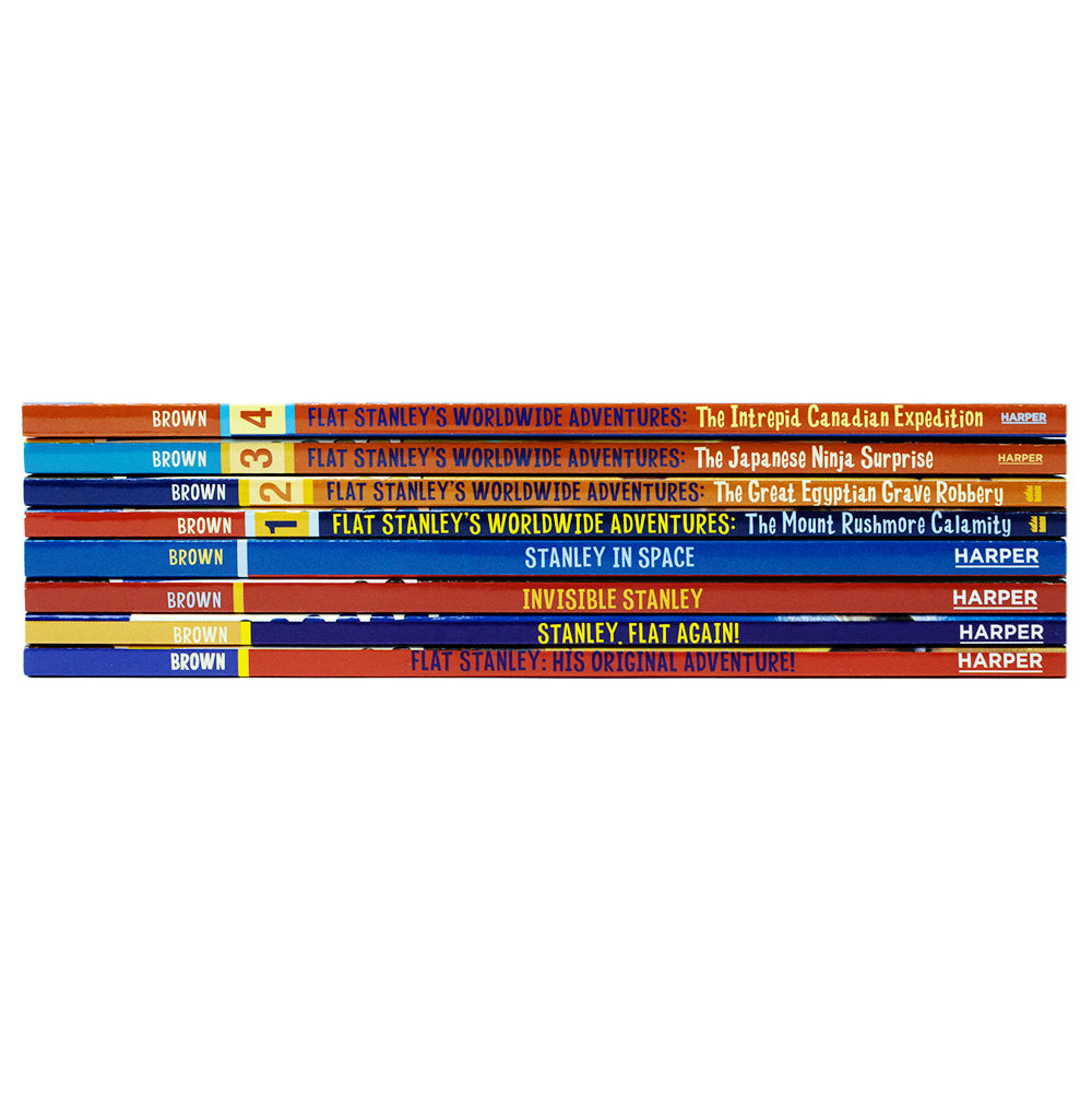 Flat Stanley Adventure Series 8 Book Set by Jeff Brown – Children’s Adventure, Fun Stories, Imagination, Education, Young Readers, School, Literacy