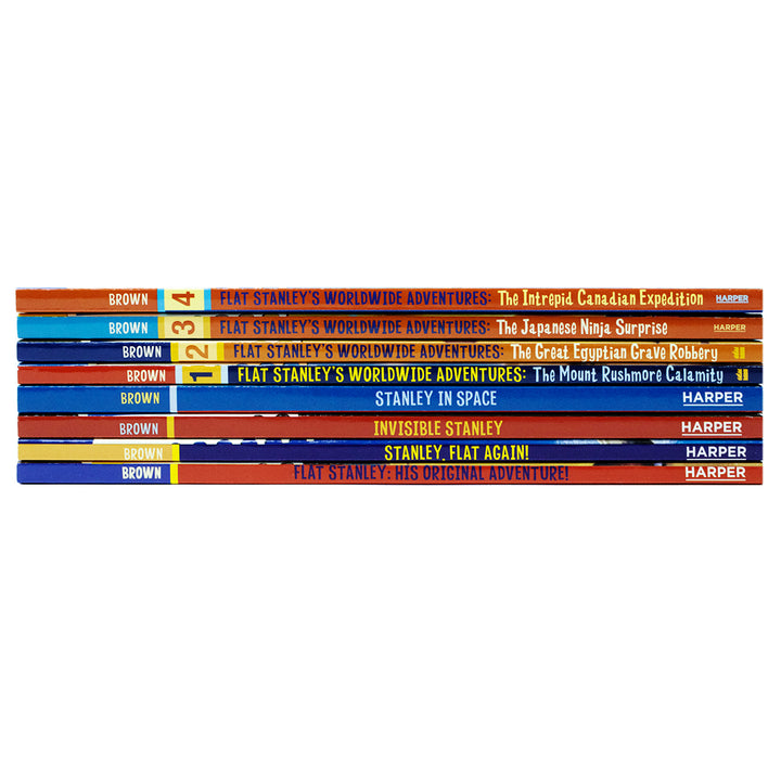 Flat Stanley Adventure Series 8 Book Set by Jeff Brown – Children’s Adventure, Fun Stories, Imagination, Education, Young Readers, School, Literacy