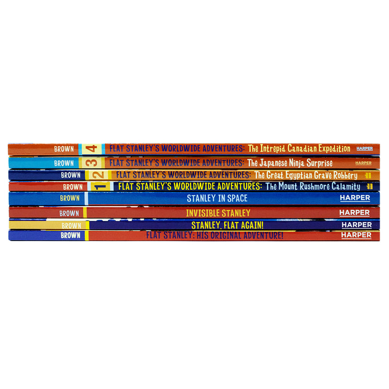 Flat Stanley Adventure Series 8 Book Set by Jeff Brown – Children’s Adventure, Fun Stories, Imagination, Education, Young Readers, School, Literacy