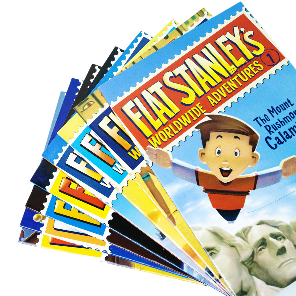 Flat Stanley Adventure Series 8 Book Set by Jeff Brown – Children’s Adventure, Fun Stories, Imagination, Education, Young Readers, School, Literacy