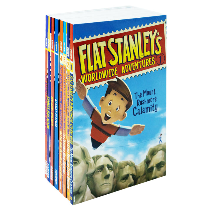 Flat Stanley Adventure Series 8 Book Set by Jeff Brown – Children’s Adventure, Fun Stories, Imagination, Education, Young Readers, School, Literacy