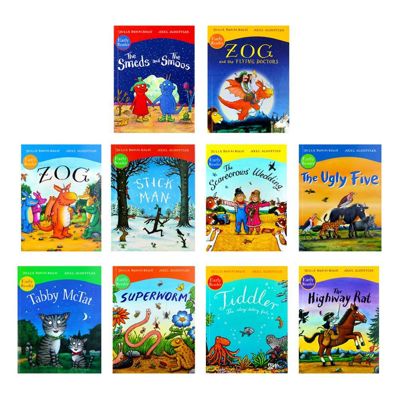 Julia Donaldson Early Readers 10 Books Collection Set (Tiddler, Stick Man, Tabby McTat, ZOG & More