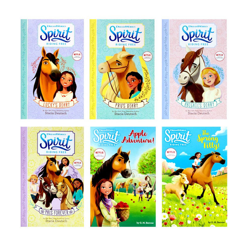 Spirit Riding Free Series 6 Books Collection Set By Stacia Deutsch ( Lucky's Diary,Pru's Diary, Abigail's Diary)