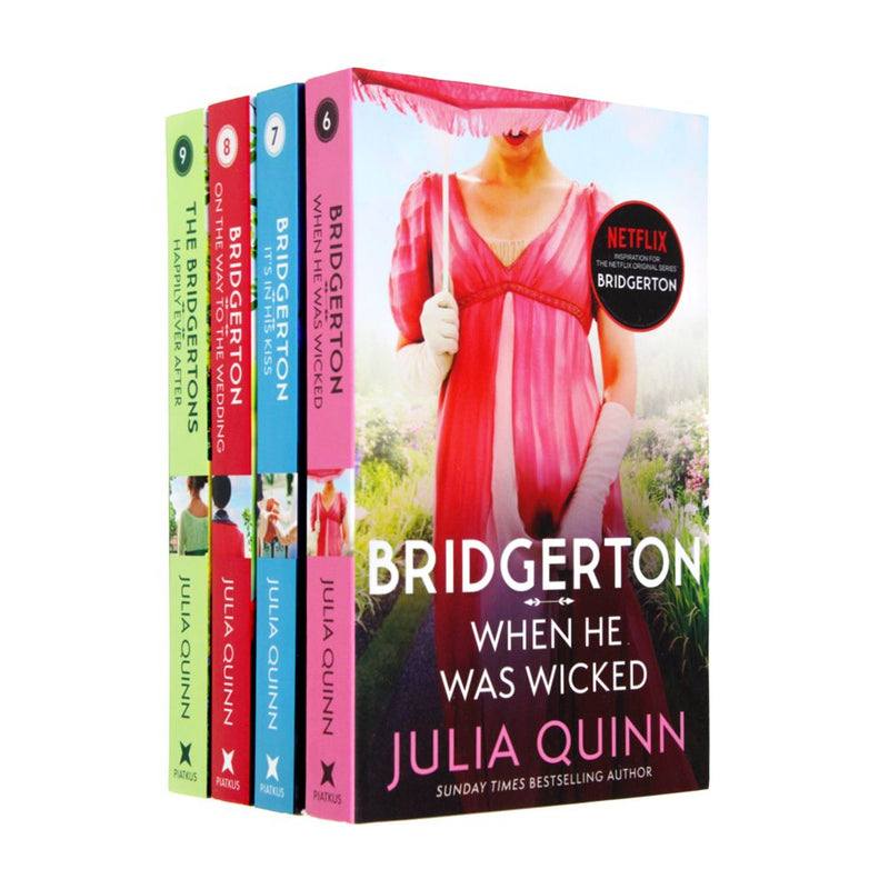 Photo of the Bridgerton Family Series by Julia Quinn on a White Background