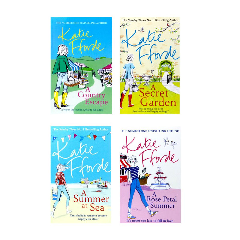 Katie Fforde Collection 4 Books Set (A Summer at Sea, A Country Escape, A Secret Garden, A Rose Petal Summer)