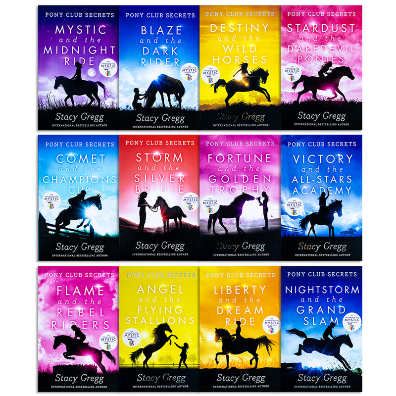 Pony Club Secrets Series by Stacy Gregg 12 Books Collection Set (Mystic and the Midnight Ride, Blaze and the Dark Rider, Destiny and the Wild Horses, Stardust and the Daredevil Ponies & More…