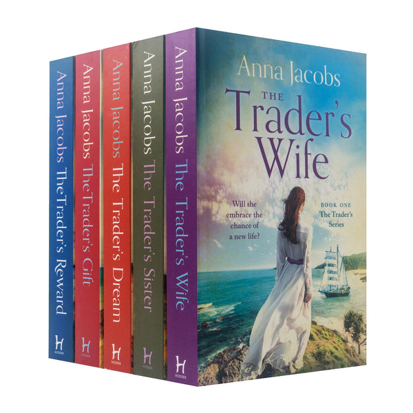 Anna Jacobs The Trader Series 5 Books Collection Set (The Trader's Wife, The Trader's Sister, The Trader's Dream, The Trader's Gift, The Trader's Reward)