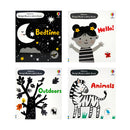 Usborne Baby's Black and White 4 Books Collection Box Set (Animals, Outdoors, Hello! & Bedtime)