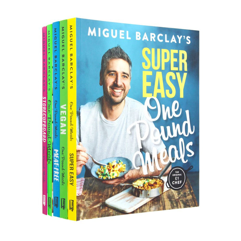 Miguel Barclay One Pound Meals Collection 5 Books Set (Super Easy One Pound Meals, Vegan One Pound Meals, Meat-Free, One Pound Meals, Storecupboard)