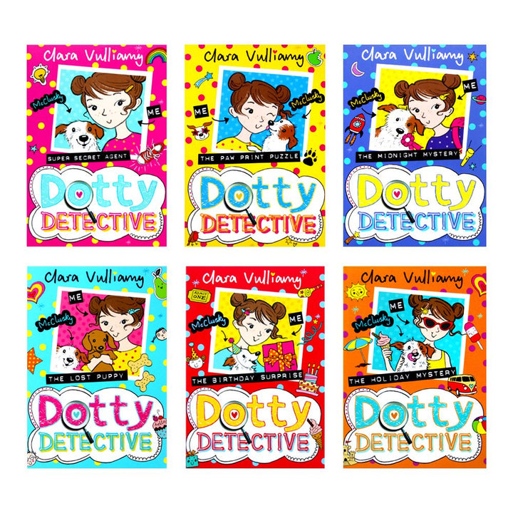 Dotty Detective 6 Book Set by Clara Vulliamy – Children's Mystery Series Fun Animal Stories, Adventure, Humor, Friendship, Reading Goals