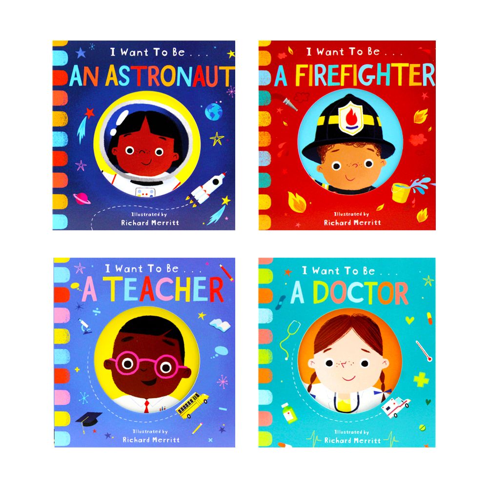 I Want To Be A.. Early Career Books for Curious Minds – 4 Book Children's Set by Richard Merritt | Educational, Interactive Stories with Mirror Ending
