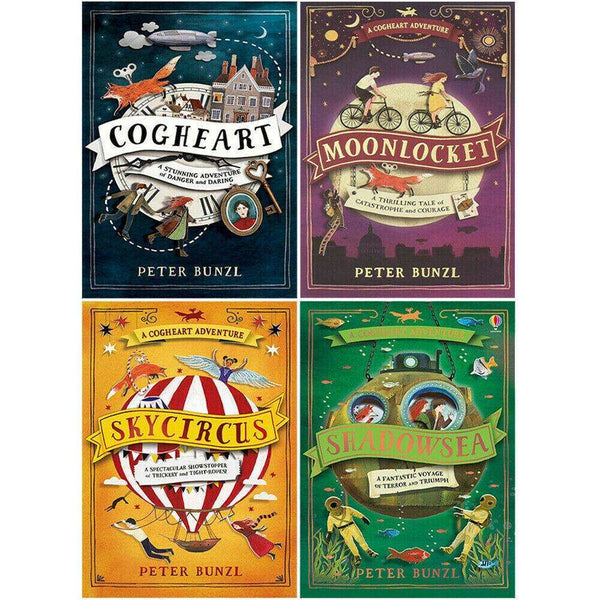 A Cogheart Adventure Series 4 paperback Book Collection Set by Peter Bunzl | Children's Fantasy Adventure Books | Imaginative Stories for 8+ years