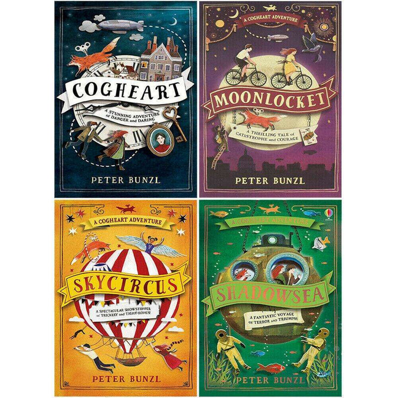 A Cogheart Adventure Series 4 paperback Book Collection Set by Peter Bunzl | Children's Fantasy Adventure Books | Imaginative Stories for 8+ years