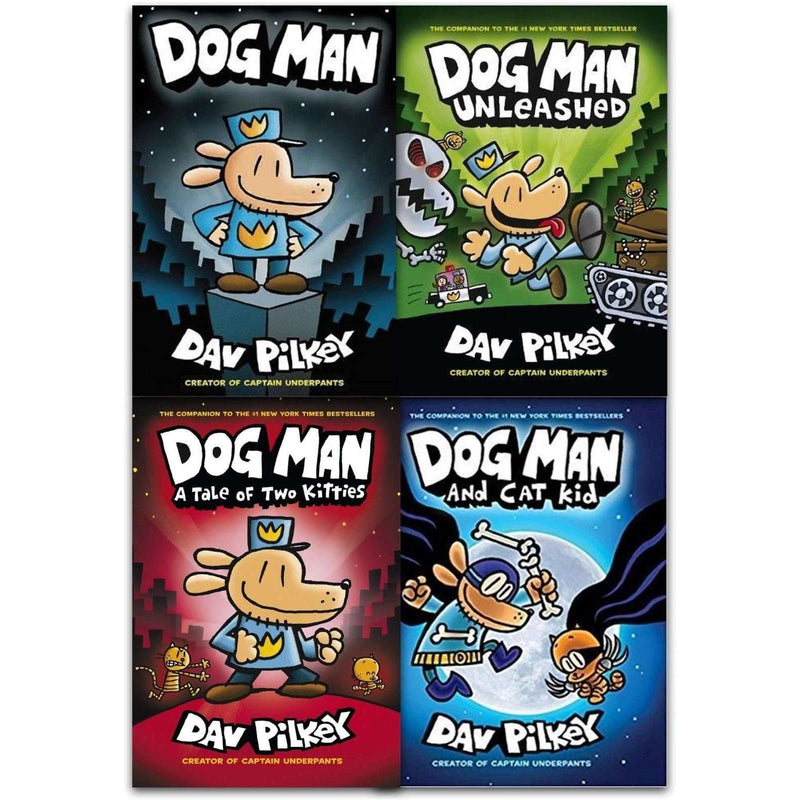 Adventures of Dog Man Collection Dav Pilkey 4 Books Set A Tale of Two Kitties