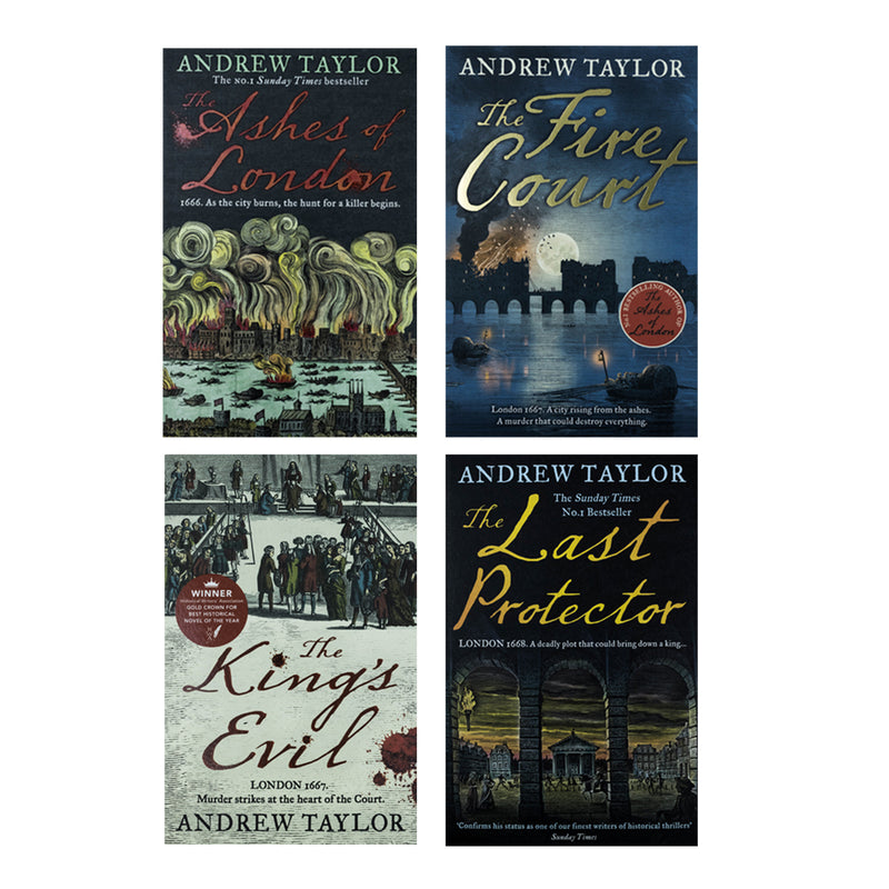 James Marwood & Cat Lovett Series 4 Books Collection Set By Andrew Taylor (The Ashes of London, The Fire Court, The King’s Evil, The Last Protector)