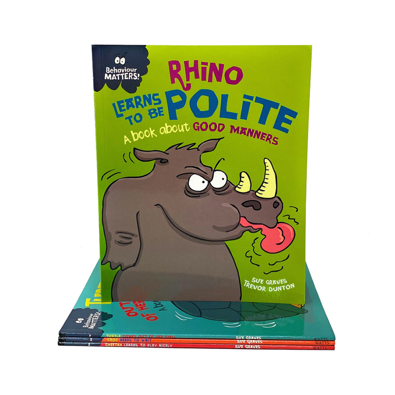 Sue Graves Behaviour Matters Collection 4 Books Set Rhino Learns to be Polite