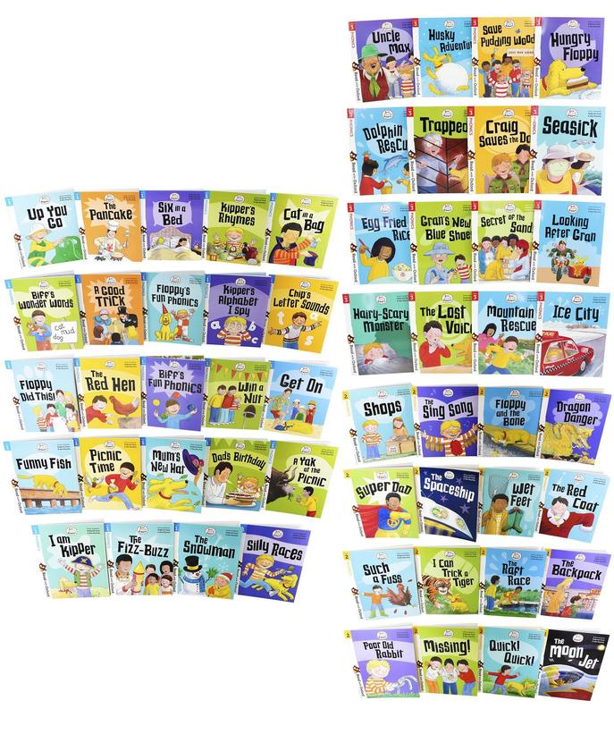 Biff, Chip and Kipper Stage 1-3 Read with Oxford: 56 Books Collection Set Pack